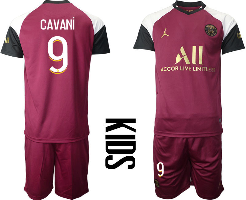 2021 Paris Saint Germain away kids #9 soccer jerseys->youth soccer jersey->Youth Jersey